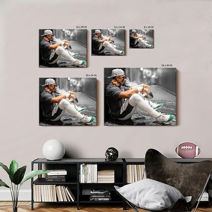 B.B.F MAKE 2025 Super Canvas Bowl Wall Art Champions Eagles Poster Print Philadelphia Hurts Painting Canvas Wall Decor Sports Star Picture Modern Bedroom Living Room Home Decoration, Framed 8x10inch