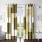 Beige 100% Blackout Curtains for Bedroom 63 inch Long 2 Panels Set White Beige Modern Abstract Geometric Black Out Curtains Insulated Room Darkening Window Drapes for Living Room, 52Wx63L