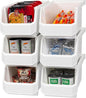 Large Plastic Containers for Organizing and Storage Bins for Closet, Kitchen, Office, or Pantry Organization, 14.75-Inch x 8-Inch x 7-Inch 6-Pack, White, Large