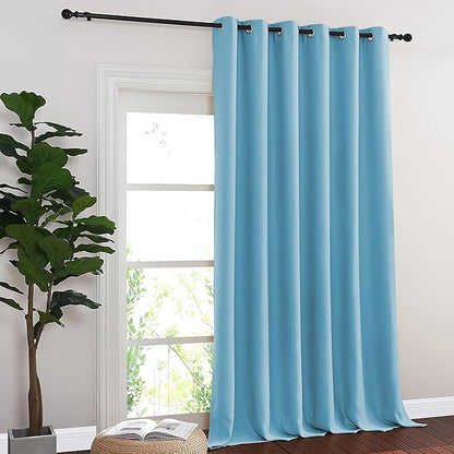 NICETOWN Blackout Curtains & Drapes - Privacy Thermal Efficiency Backdrop Curtains for Bedroom Room Divider Living Room Patio Sliding Glass Door, Wide 80 x Long 144 inch, Teal Blue, 1 Panel