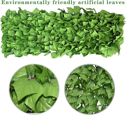 BYBAG Expandable Faux Ivy Fence Privacy Screen for Patio Outdoor Balcony Bedroom Decor,Artificial Light Green Leaves Wall Decoration Fencing Panel(Single Sided Leaves)