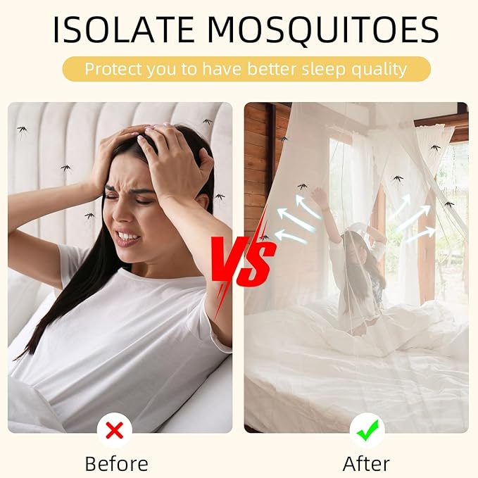 4 Corners Mosquito Net for Mosquiteros para Camas Bed Canopies Netting Bed Drapes Rectangular Mosquito Mesh for Camping Home Outdoor Travel(White,L75 X W47 X H59 Inch,1 Opening)