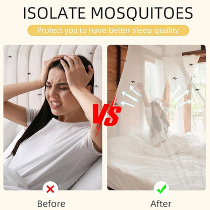4 Corners Mosquito Net for Mosquiteros para Camas Bed Canopies Netting Bed Drapes Rectangular Mosquito Mesh for Camping Home Outdoor Travel(White,L75 X W47 X H59 Inch,1 Opening)