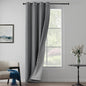 Grey Heavy Noise Resistance Curtains for Window 3-in-1 100% Blackout Curtains Grommet Thermal Insulation Room Divider Drapes for Bedroom Living Room (1 Panel, Grey, 50" x 96")