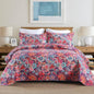 Cotton Bedspread Quilt Sets Reversible Bedding Coverlet Sets Comforter Paisley Floral Bohemian Bedspread,Bohemian Red Gorgeous Pattern,King Size