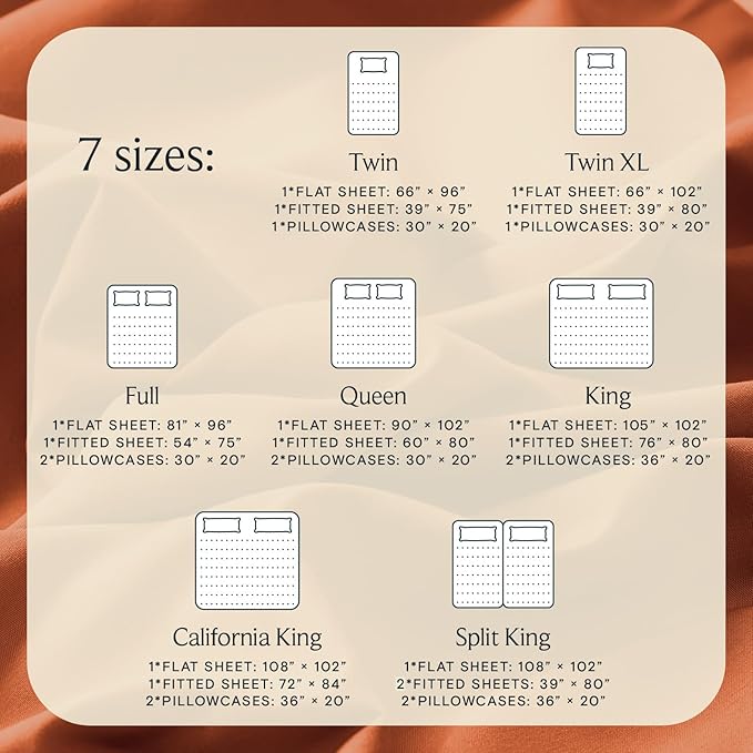 LuxClub 4 PC California King Sheet Set, Deep Pockets Wrinkle Free Cooling Bed Sheets Hotel Bedding for Women, Men, Includes 1 Fitted Sheet, 1 Flat Sheet and 2 Pillowcases-Autumn Orange