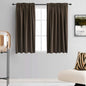 DONREN 48 Inch Length Short Curtains for Kitchen - Small Window Treatment Rod Pocket Blackout Curtain Drapes (1 Pair,Chocolate Brown,52 Inches Wide by 48 Inches Long)