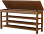 AQIMUELE 3 Tier Shoe Bench with Storage, Wood Shoe Rack for Front Door Entrance, Entryway Shoe Storage Bench.