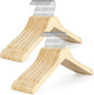 TOPIA HANGER Wooden Hangers 30 Pack, 0.28-inch Slim & Durable Clothes Hangers Space Saving, Natural Wood Hanger with 360°Swivel Hook and Smooth Notches for Coat,Shirts, Camisoles-CT31N
