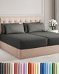 Split King 7 Piece Sheet Set - Cooling & Breathable - Hotel Luxury Bedding, Includes Fitted Sheets for Women, Men, Kids & Teens - 1 Flat, 2 Fitted Sheets, 4 Pillowcases with Deep Pockets - Charcoal