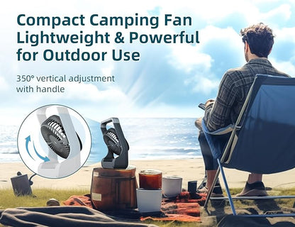 Svinkal Battery Powered Fan, 10000mah Portable Desk Fan with Timer, 3 Speeds, Whisper Quiet, 180° Rotation, Portable Fan for Office, Bedroom, Outdoor, Camping