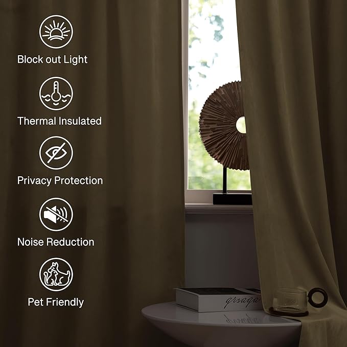 StangH Ivory White Curtains 102 inches Long for Living Room, Luxury Velvet Light Dimming Door Covering Privacy Window Drapes for Bedroom, W52 x L102, 2 Panels