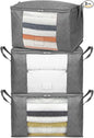 Amazon Basics Foldable Small Zipper Storage Bag Organizer Cubes with Clear Window & Handles, 3-Pack, Gray