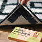 Washable Reusable Non-Slip Rug Pads 16 PCS,Double Sided Anti-Skid Tape,Strong Adhesive Mat Holders,Grippers for Area Carpet,No Damage Removable for Hardwood Floors
