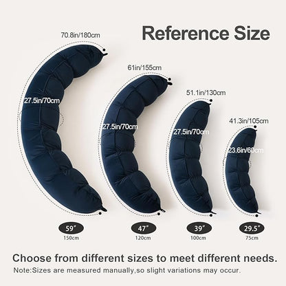 Peallow(Pat. Pend) – Long Round Body Pillow for Adults, Bolster Pillow for Sleeping, Soft and Supportive Pillow for Sleeping & Lumbar Support (Teal Blue,47")