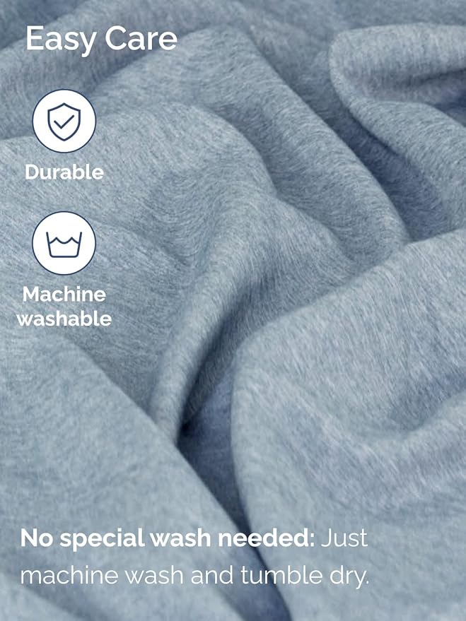 Extra Deep Queen Sheet Set - 6 Piece Breathable and Cooling Sheets - Hotel Luxury Bed Sheets Set - Easy Fit - Soft, Wrinkle Free and Comfy Sheets Set - Heathered Blue Sheet Set with Extra Deep Pockets