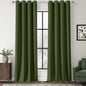 ChrisDowa 100% Blackout Olive Green Solid Curtains 120 Inches Long 2 Panels for Bedroom Living Room,Farmhouse Room Darkening Thermal Insulated Soundproof Grommet Top Window Treatment Drapes,52x120