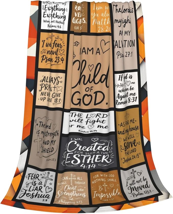 Christian Gift for Women, Bible Inspirational Throw Blanket for Couch, Soft Flannel Blanket, 50"x 60" Prayers Blankets for Bedroom Sofa Living Christmas Halloween Decoration