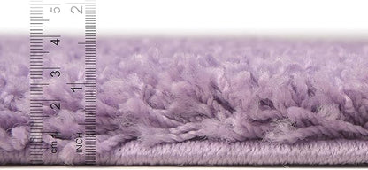 Unique Loom Solid Shag Collection Area Rug (2' 6" x 13' 1" Runner, Lilac)
