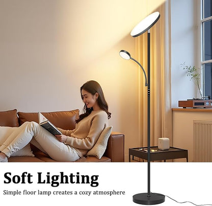 Floor Lamp-42W/4200LM Super Bright Floor Lamp,Dimmable 2-in-1 LED Floor Lamp with Reading Light,69" Tall Standing Lamp with Remote & Touch Control,Modern Floor Lamps for Bedroom,Living Room,Office