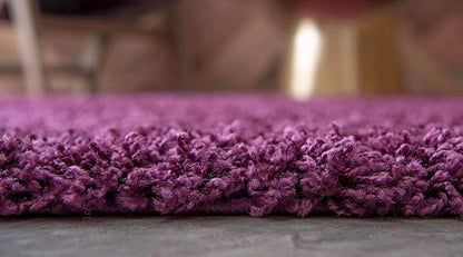 Unique Loom Solid Shag Collection Area Rug (2' 6" x 16' 5" Runner, Eggplant Purple)