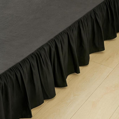 Bed Skirt Queen Size Ruffled Bed Skirt with Split Corners, Queen Bed Skirts 14 Inch Drop with Platform, Black, 14'' Queen