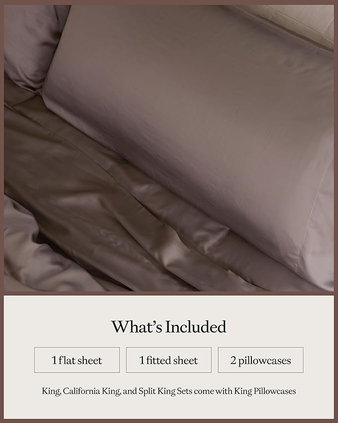 Cozy Earth Luxury Bed Sheet Set - 100% Viscose from Bamboo Fabric, Ultra-Soft & Breathable, Fits Regular & Deep Pocket Mattresses up to 20" - 4 Pieces Full Set Walnut