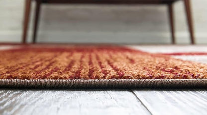 Unique Loom Autumn Collection Area Rug - Providence (5' 1" x 8' Oval, Multi/ Beige)