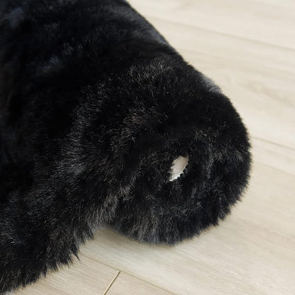 Black Fluffy Living Room Furry Rugs for Living Room Washable Shaggy Area Rugs for Bedroom 4x6 Rug for Nursery Decor