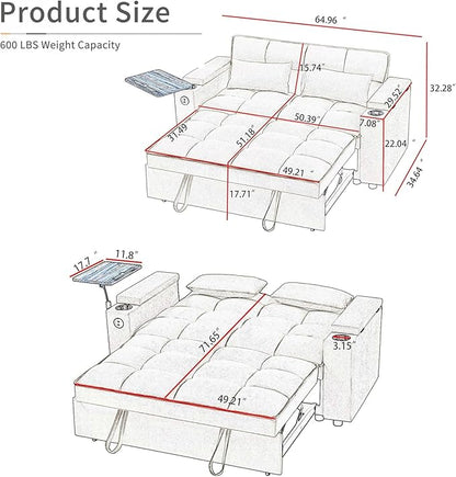 65" Loveseat Sofa, Modern Couches for Living Room,Corduroy Recliner, Dual armrest Storage Space, Integrated Spring Cushion, Solid Wood Frame, Built-in USB Charging Port