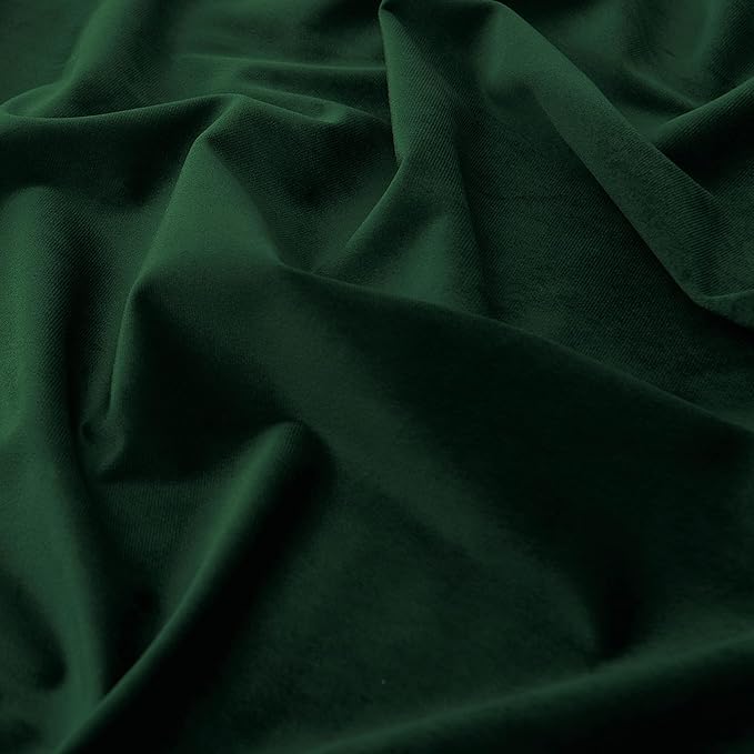 RYB Home Hunter Green Velvet Curtains for Living Room, Vintage Drape 84 inches Long Soft Durable Texture Room Darkening Privacy Window Treatment Decorative Backdrop for Bedrooom, W52 x L84, 2 Panel