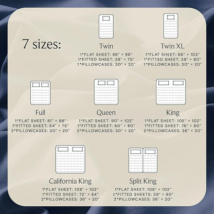 LuxClub 5 PC Split King Sheet Set, Deep Pockets Wrinkle Free Cooling Bed Sheets Hotel Bedding for Women, Men, Includes 2 Fitted Sheet, 1 Flat Sheet and 2 PillowcasesSoft Navy