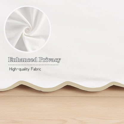 HIG King Bed Skirt - Easy Fit Scallop Edge Pleated Bedskirts with Spilt Coner, 18 Inch Drop Anti-Slip Dust Ruffle, Thick Fabric for Enhanced Privacy, Pre-Washed for Long-Lasting Use, Machine Washable