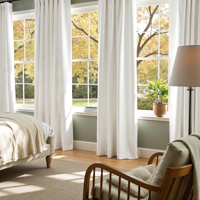 Lazzzy White Blackout Velvet Curtains for Living Room Bedroom 96 Inch Long Insulated Lined Drapes Rod Pocket Modern Window Treatments 2 Panels Set