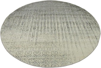 Unique Loom Del Mar Collection Area Rug - Jennifer (7' 10" Round, Gray/ Black)