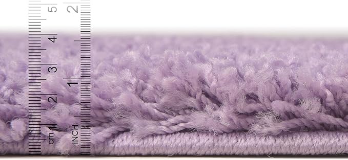 Unique Loom Solid Shag Collection Area Rug (2' 7" x 10' Runner, Lilac)