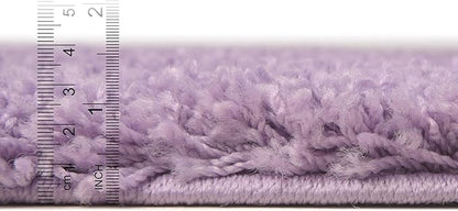 Unique Loom Solid Shag Collection Area Rug (9' x 12' 2" Rectangle Lilac)
