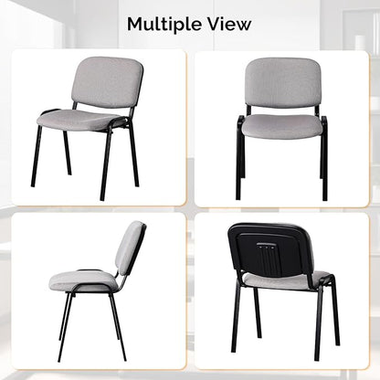 VINGLI Waiting Room Stacking Chairs, 5-Pack Mesh Church Conference Stackable Chair Set, for Office Guest & Reception Meeting Rooms, Lobby, Simple&Space-Saving, Mesh-Grey