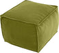 MeMoreCool Stuffed Pouf Ottoman Foot Rest Square, Corduroy Floor Pouf Foot Stool with Foam Chunk Filling, Soft Stuffed Ottoman Footrest for Living Room, Green