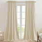 StangH Natural Beige Curtains for Nursery Bedroom Soft Velvet Thermal Insulated Privacy Window Treatment Elegant Home Decor for Living Room/Office/Hotel, W42 x L96, 2 Panels