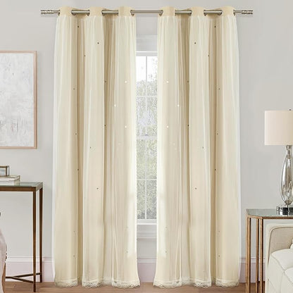 XiDi Curtains for Bedroom Decor Beige34/84/1