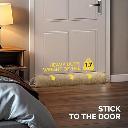 fowong Door Draft Stopper 30 Inch Weighted Under Door Draft Blocker, Soundproofing Noise Stopper Block Cold Air/Wind/Breeze, Oatmeal
