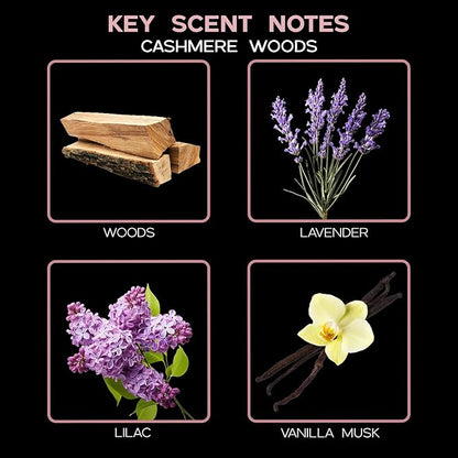 LOVSPA Reed Diffuser Set, Cashmere Woods Scented Oil Diffuser with Sticks, Home Fragrance Accessories for Bathroom Shelf Decor, Aroma Diffusers for Home or Office Fall Decor, USA Made