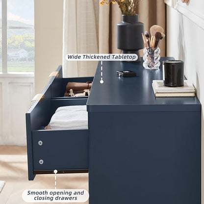 LEYAOYAO Fluted 5 Drawers Dresser Set of 2, 41" Tall Modern Chest of Drawers with Metal Handle, Curved Profile Dresser TV Stand, Wooden Drawer Organizer for Bedroom, Living Room, Hallway, Lightgrey