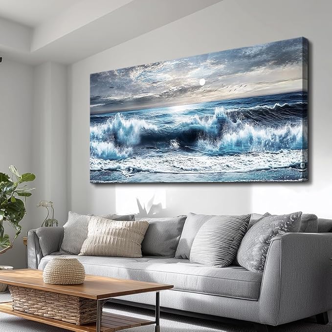 ERQINHUA Large Canvas Wall Art For Living Room Wall Decor For Office Bedroom Mural Wall Pictures Artwork Marine Landscape Painting Hotel Room Aesthetic Printed picture artworks Home Decor 30"x60"