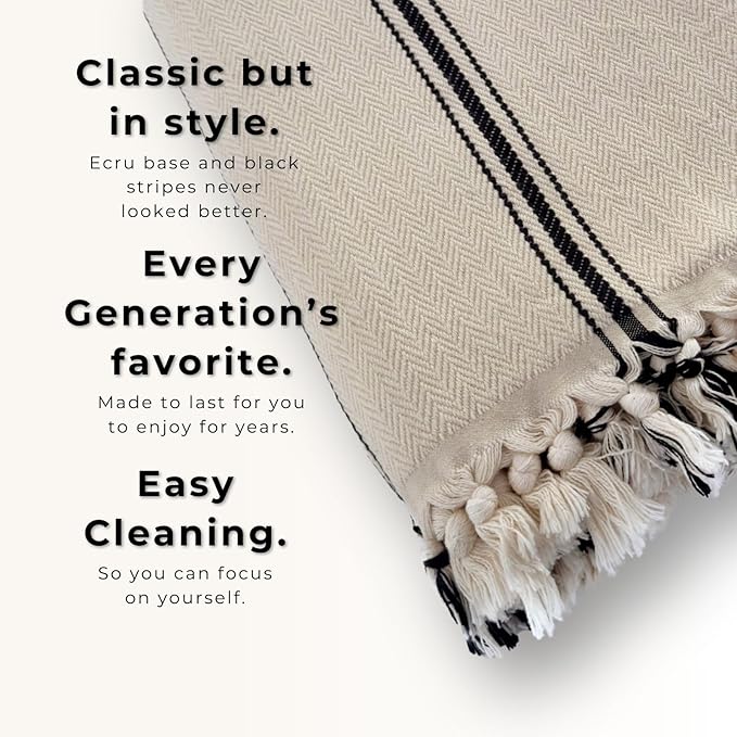 The Loomia 100% Cotton Luxurious Woven Turkish Queen Size Blanket