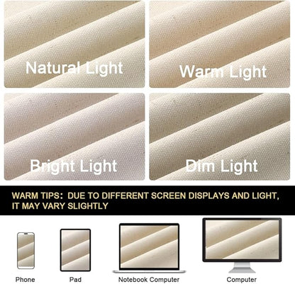 PrinceDeco 100% Blackout Linen Curtains for Bedroom Rich Textured Window Curtain Room Darkening Thick Thermal Curtain for Living Room Light Blocking Curtains & Drapes 84 Inches 2 Panels,Bleached Sand