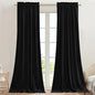 StangH Black Velvet Doorway Curtains 84 inches Long Blackout Thermal Insulated Thick Window Drapes for Home Theater Studio Room/Living Room/Kitchen, W42 x L84, 2 Panels