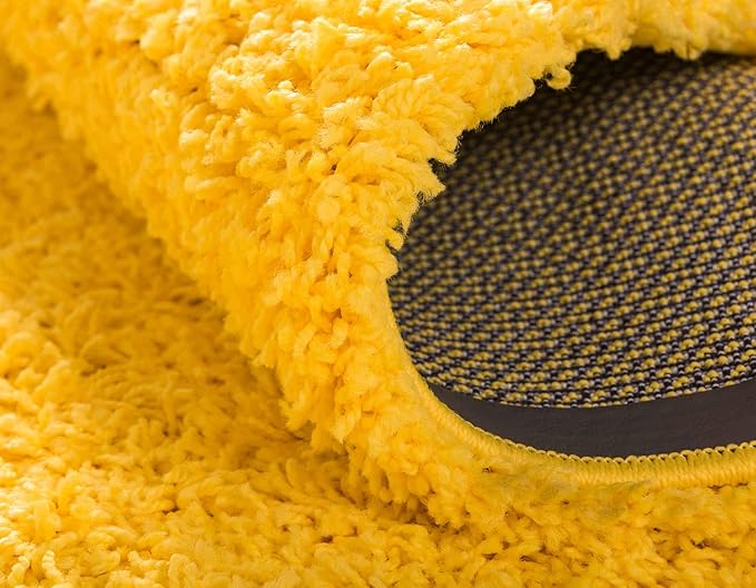 Unique Loom Solid Shag Collection Area Rug (2' x 3' 1" Rectangle, Tuscan Sun Yellow)