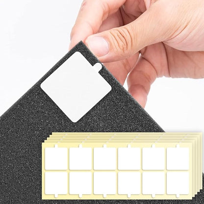 Sonicism Pyramid Sound Proof Foam Panels Double Sided Tape Squares 60 Pack, Heavy Duty Wall Mounting Tape Squares for Polyester Foam Acoustic Panels, 1.4-in Squares, Transparent